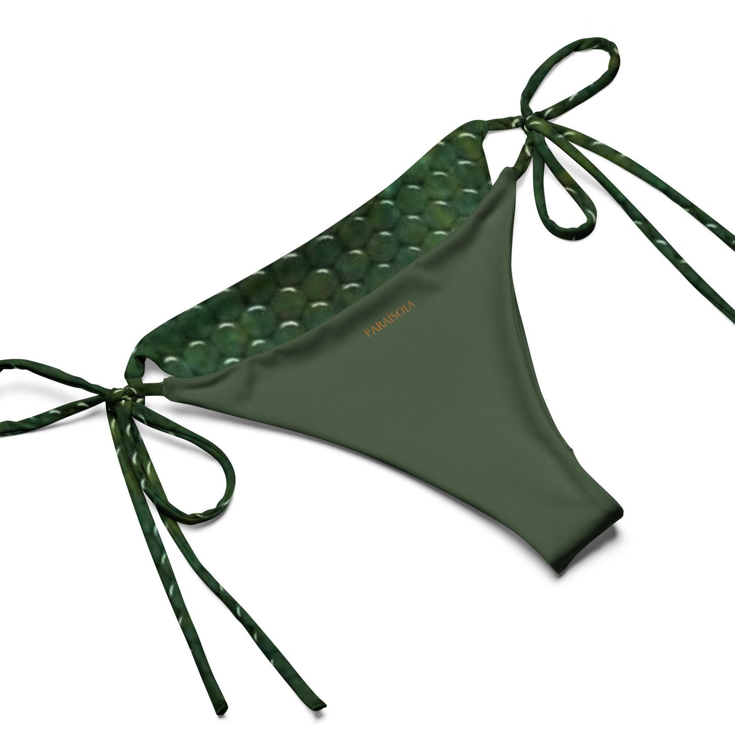 Tie-front-and-tie-side bikini-tropical-green