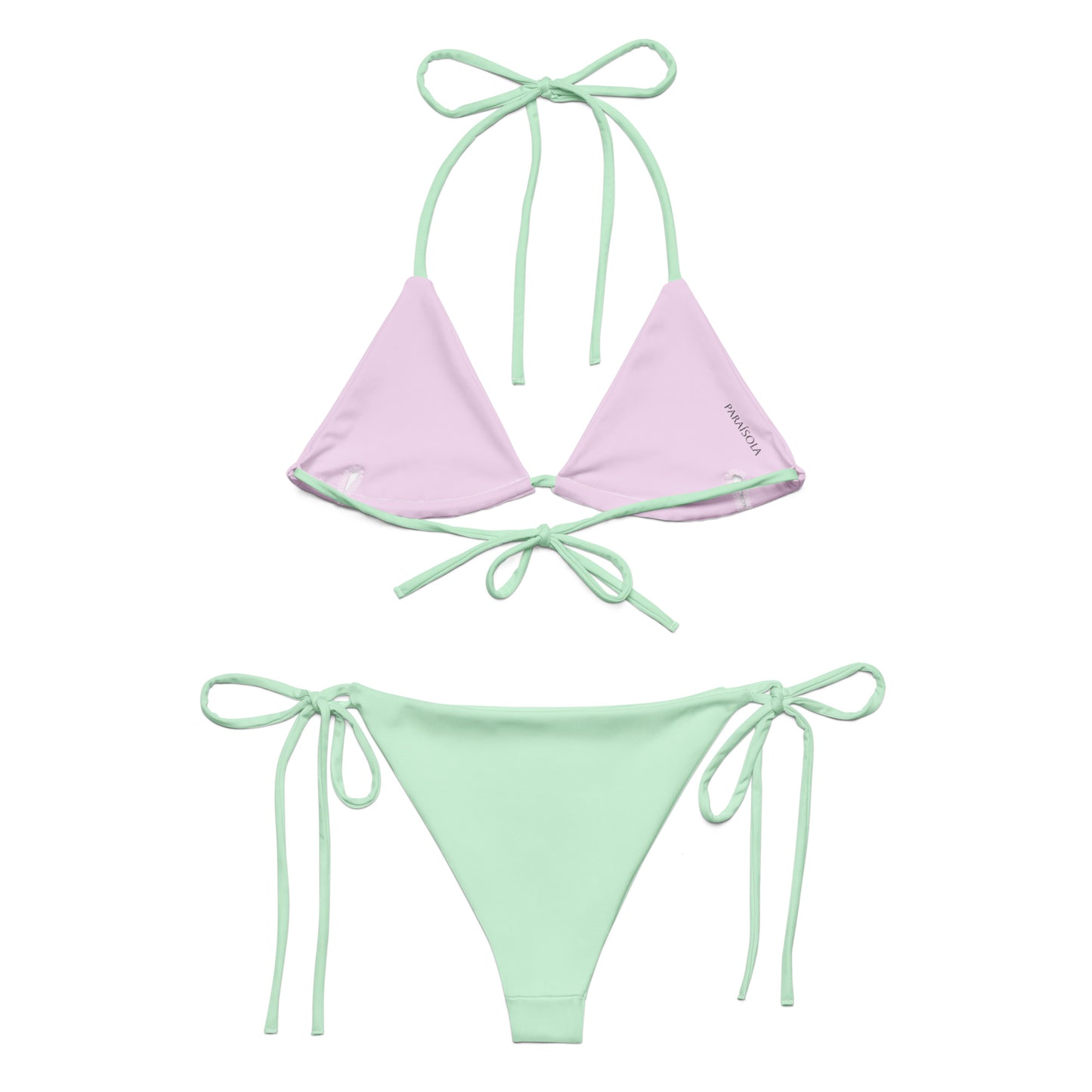 Tie-front-and-tie-side bikini-tropical-turquoise-pink-pastel