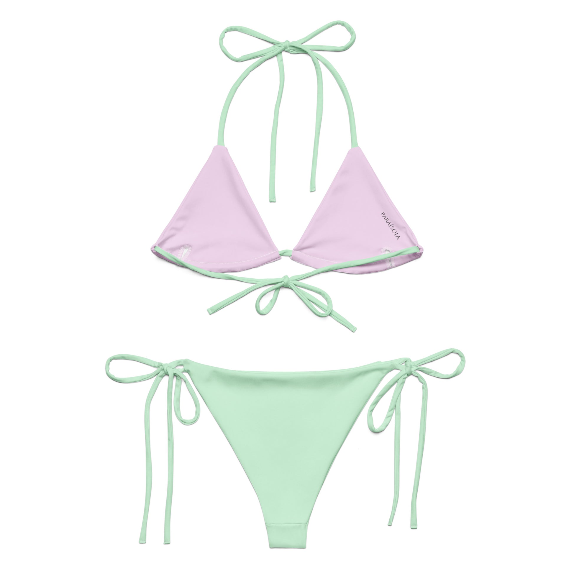 Tie-front-and-tie-side bikini-tropical-turquoise-pink-pastel