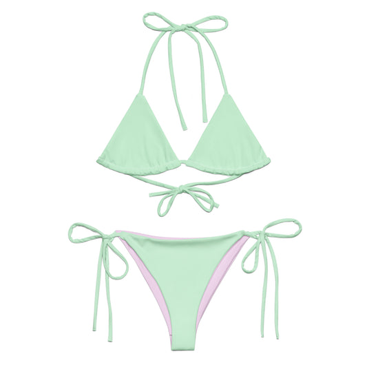 Tie-front-and-tie-side bikini-tropical-turquoise-pink-pastel