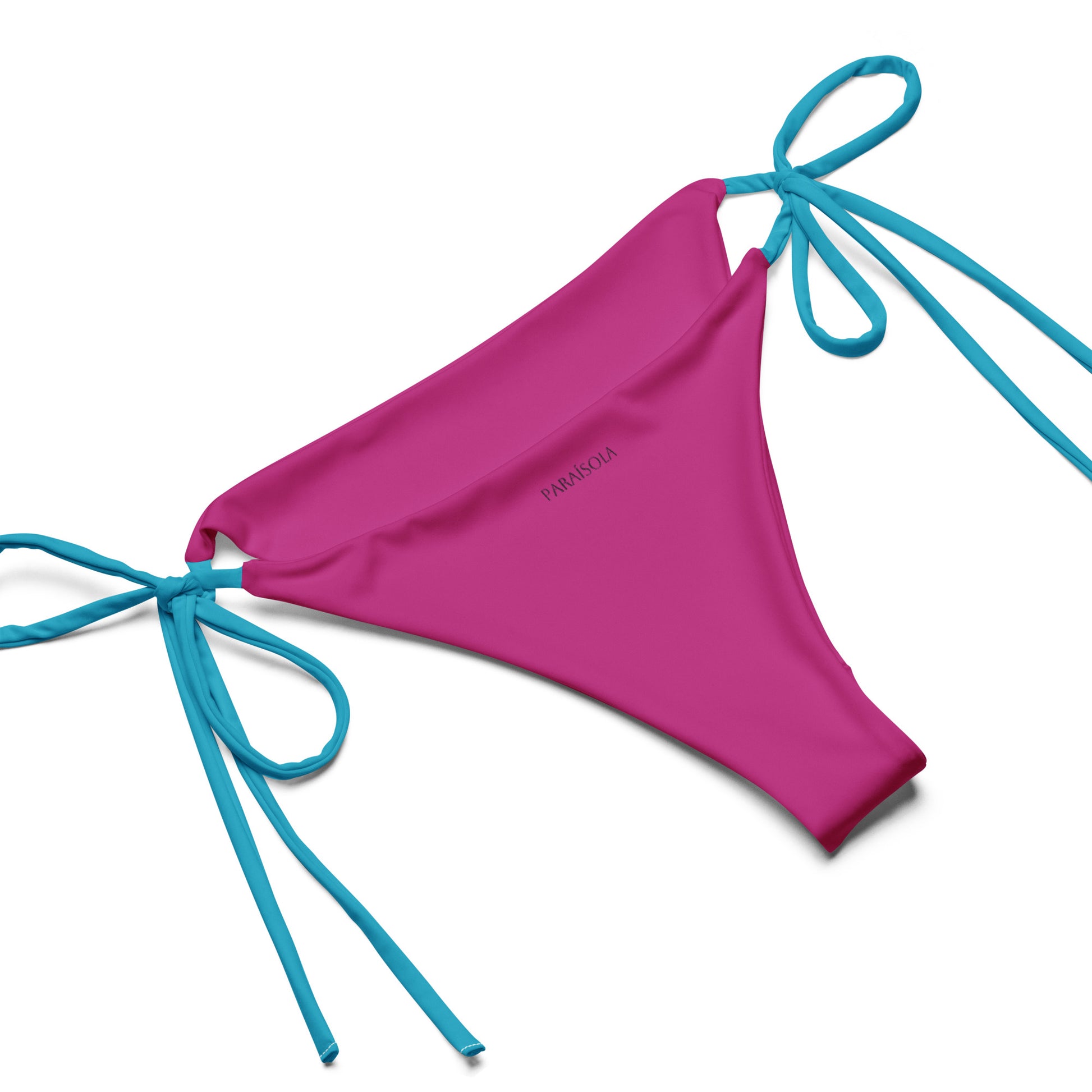 Tie-front-and-tie-side bikini-tropical-hibiscus-blue-purple