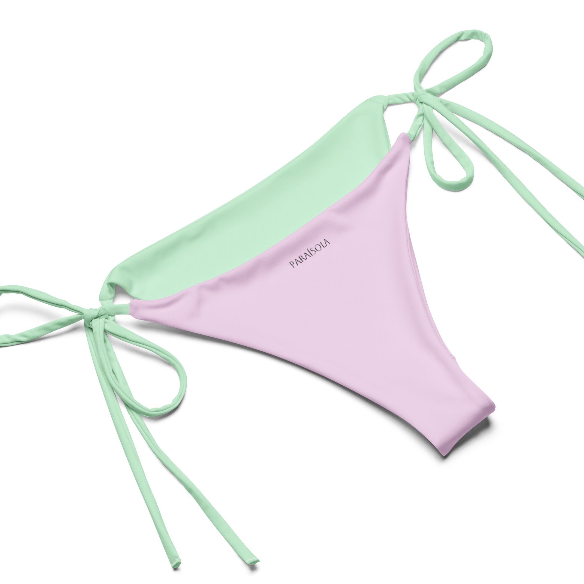 Tie-front-and-tie-side bikini-tropical-turquoise-pink-pastel