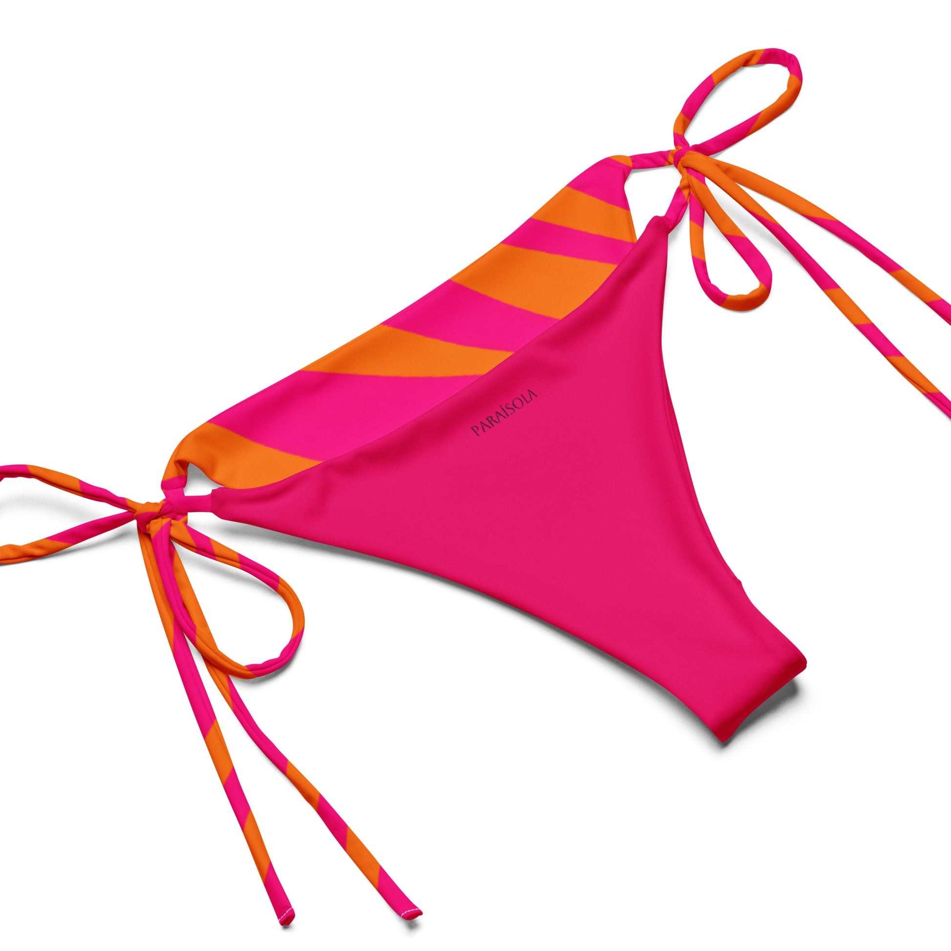 Tie-front-and-tie-side bikini-tropical-tiger-orange-pink