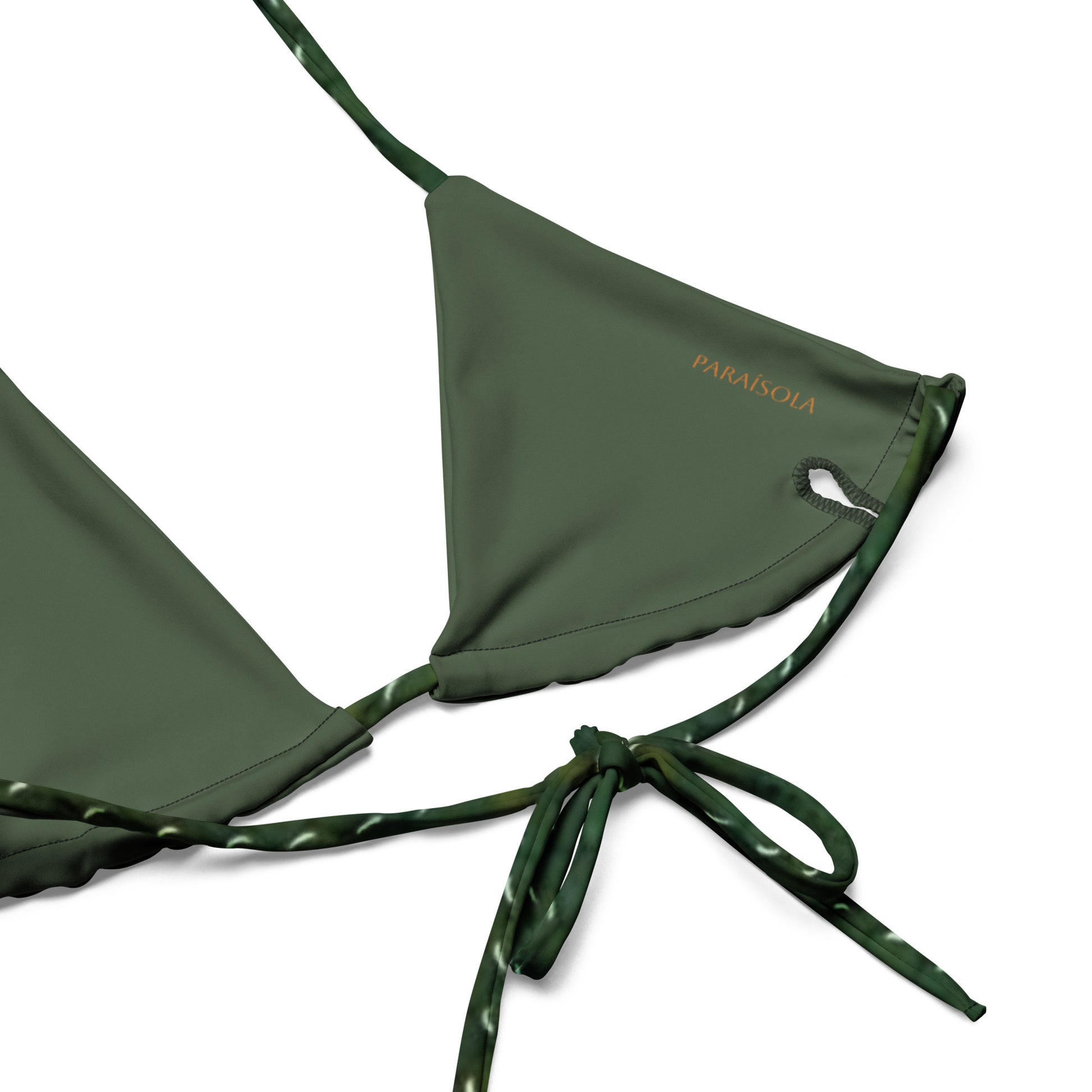 Tie-front-and-tie-side bikini-tropical-green