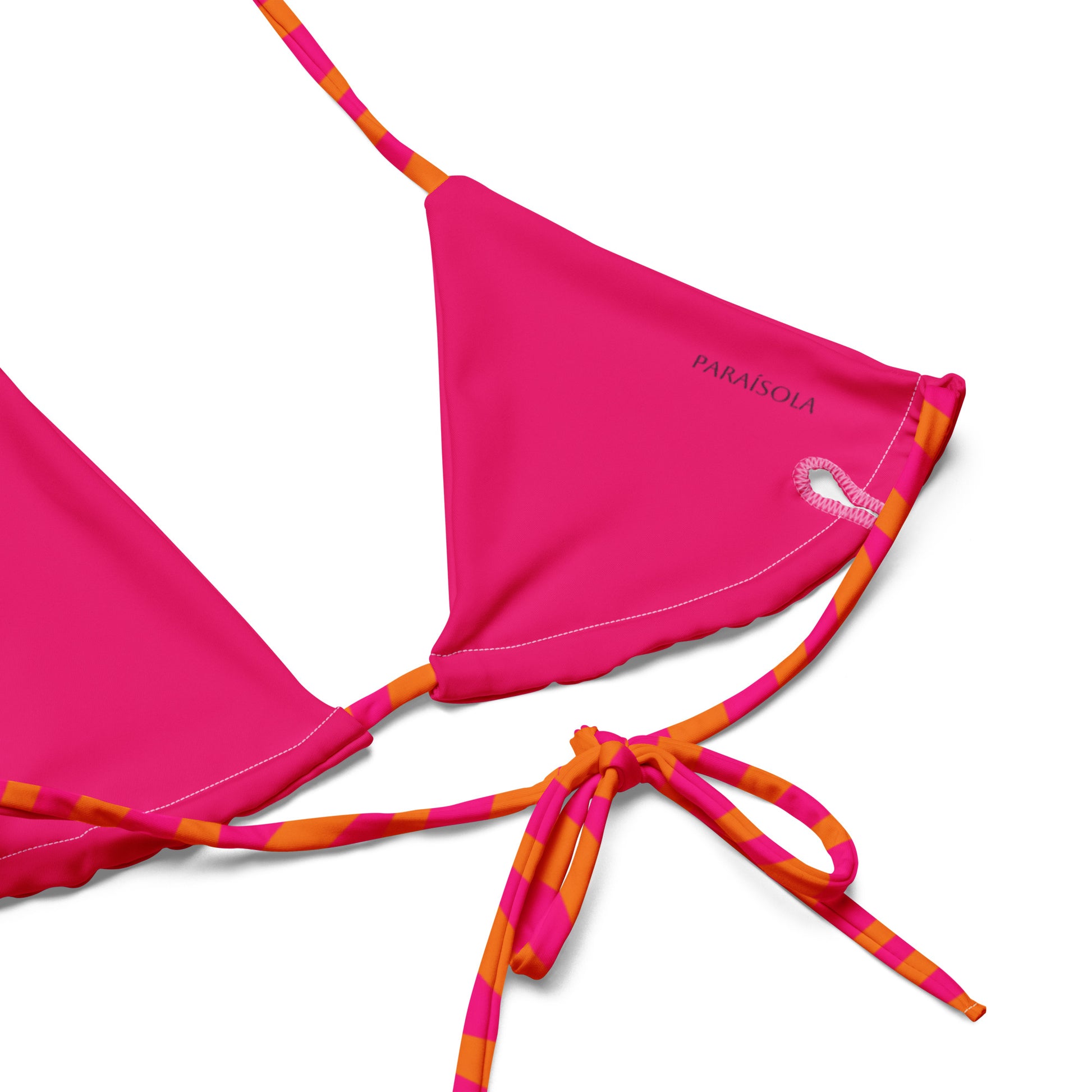 Tie-front-and-tie-side bikini-tropical-tiger-orange-pink