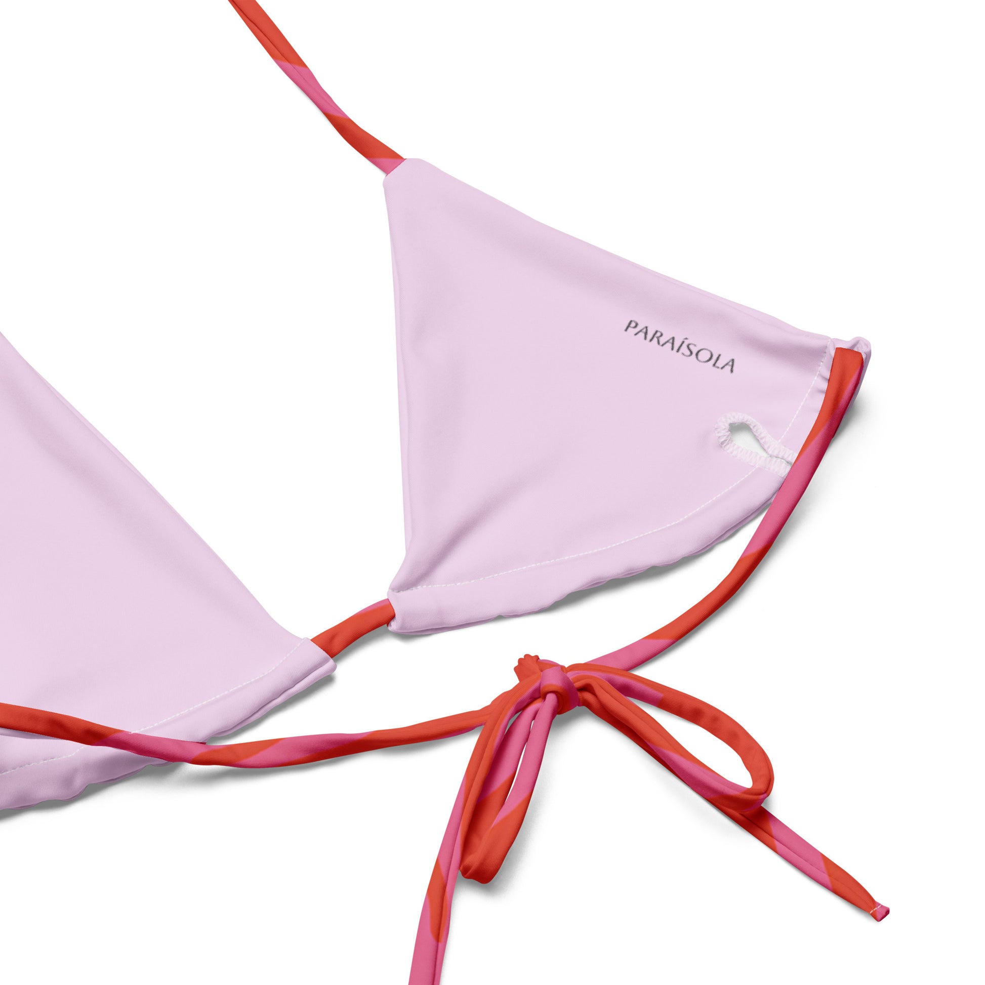 Tie-front-and-tie-side bikini-tropical-orange-pink